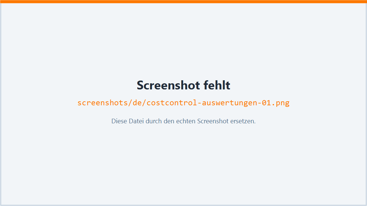 Screenshot: Auswertungen