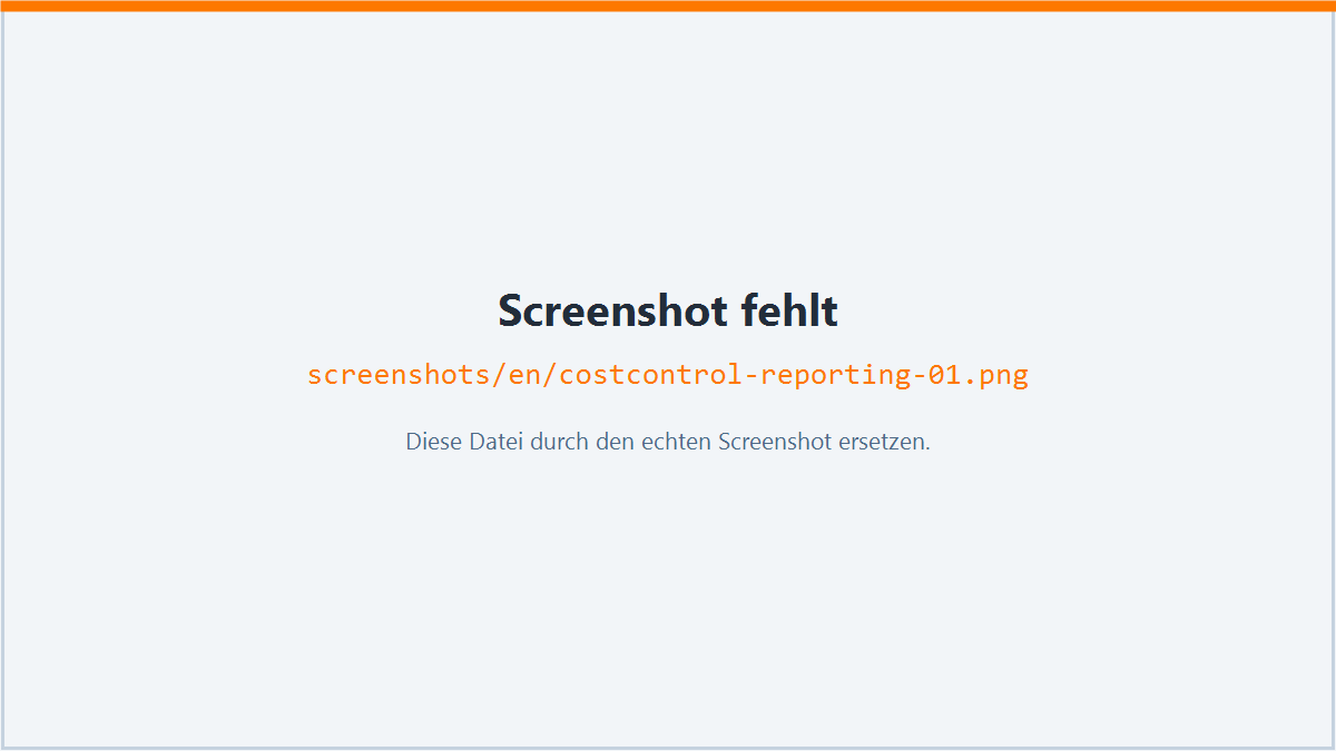 Screenshot: Reporting